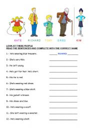 English Worksheet: DESCRIPTION OF PEOPLE