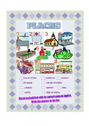 English Worksheet: Places