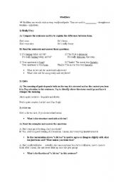 English Worksheet: modifiers