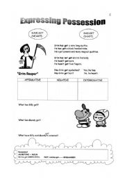 English Worksheet: HAVE GOT- HAS GOT EXPLANATION