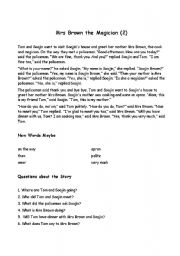 English worksheet: Mrs Brown the Magician 2