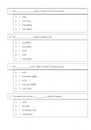 English Worksheet: tense