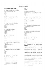 English Worksheet: Object Pronouns