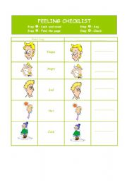 English Worksheet: Feelings checklist