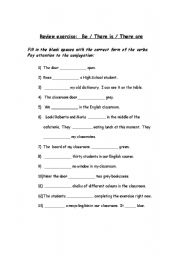 English Worksheet: Be, There is, There are