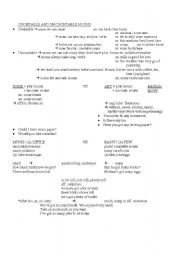 English worksheet: countable uncountable 