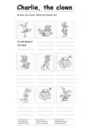 English Worksheet: Charlie, the clown