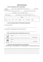 English worksheet: Japan Junior High Grade3 Unit1 Worksheet (New Horizon)