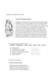 English Worksheet: past simple reading exercises