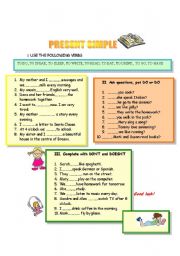 English Worksheet: present simple 