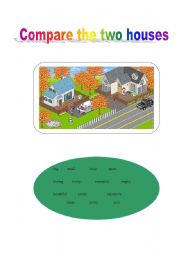 English Worksheet: compare the two houses