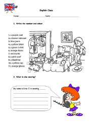 English Worksheet: Clothes