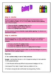 English Worksheet: FUTURE - GOING TO