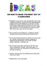 English Worksheet: 7 games ro play with flashcards