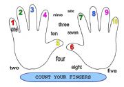 English Worksheet: Count your fingers