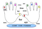 English Worksheet: Count your fingers