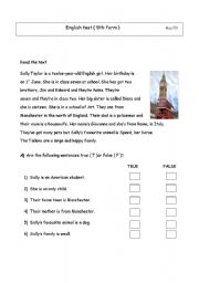 English Worksheet: English test 5th grade