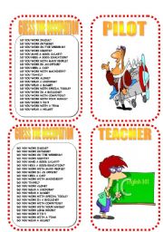 English Worksheet: CARD FOUR OCCUPATION GAME