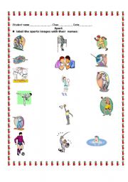 English Worksheet: Names of Sports