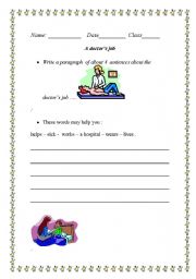 English worksheet: A job description