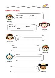 English Worksheet: name, age and questions