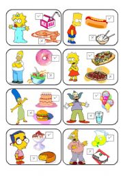 SIMPSONS MEMORY CARDS LIKE /DONT LIKE 1/2