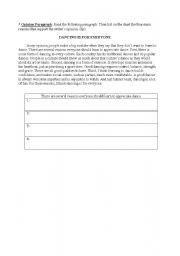 English Worksheet: Opinion paragraph