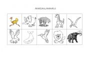 English Worksheet: Amazing animals bingo