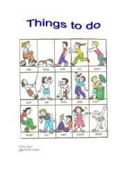 English Worksheet: Things to do (Simon Says)