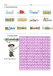 English Worksheet: MONTHS OF THE YEAR