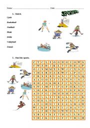 English Worksheet: SPORTS