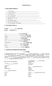 English Worksheet: Simple Present