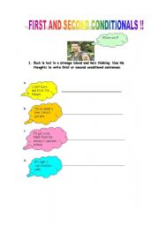 English Worksheet: First and second conditionals