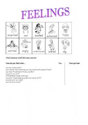 English Worksheet: FEELINGS