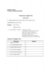 English Worksheet: TO BE