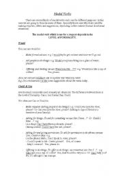 English worksheet: modal verbs