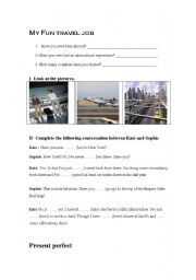 English Worksheet: My fun travel Job