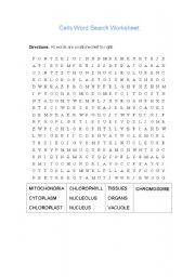 English Worksheet: Cell wordsearch