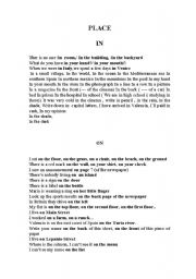 English Worksheet: in, on, at