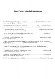 English Worksheet: future perfect/future perfect continous