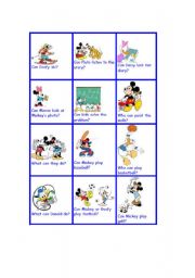 English Worksheet: can cant with disney characters III