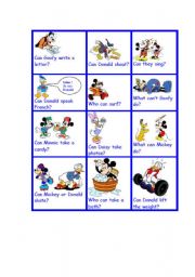 English Worksheet: can cant with disney characters last one