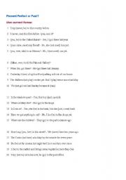 English Worksheet: Present Simple or Perfect