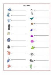 English Worksheet: clothes