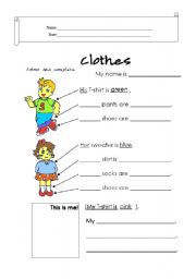 English Worksheet: clothes