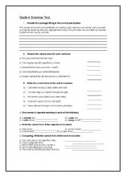 English worksheet: creepy crawly grammar worksheet