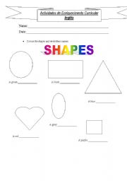 English worksheet: shapes