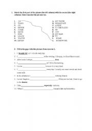 English Worksheet: DAILY ROUTINES  (activities)