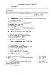 English Worksheet: PRESENT SIMPLE