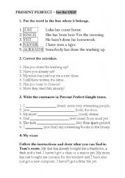 English worksheet: PRESENT PERFECT